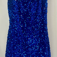 Blue sequin mini dress