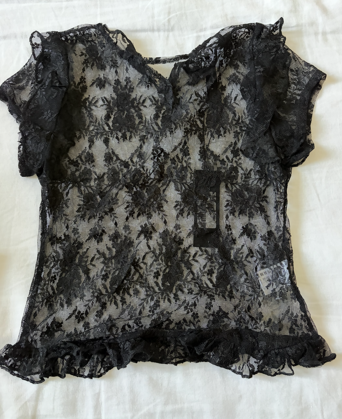 Motel Rocks Black Lace Top