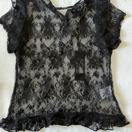 Motel Rocks Black Lace Top