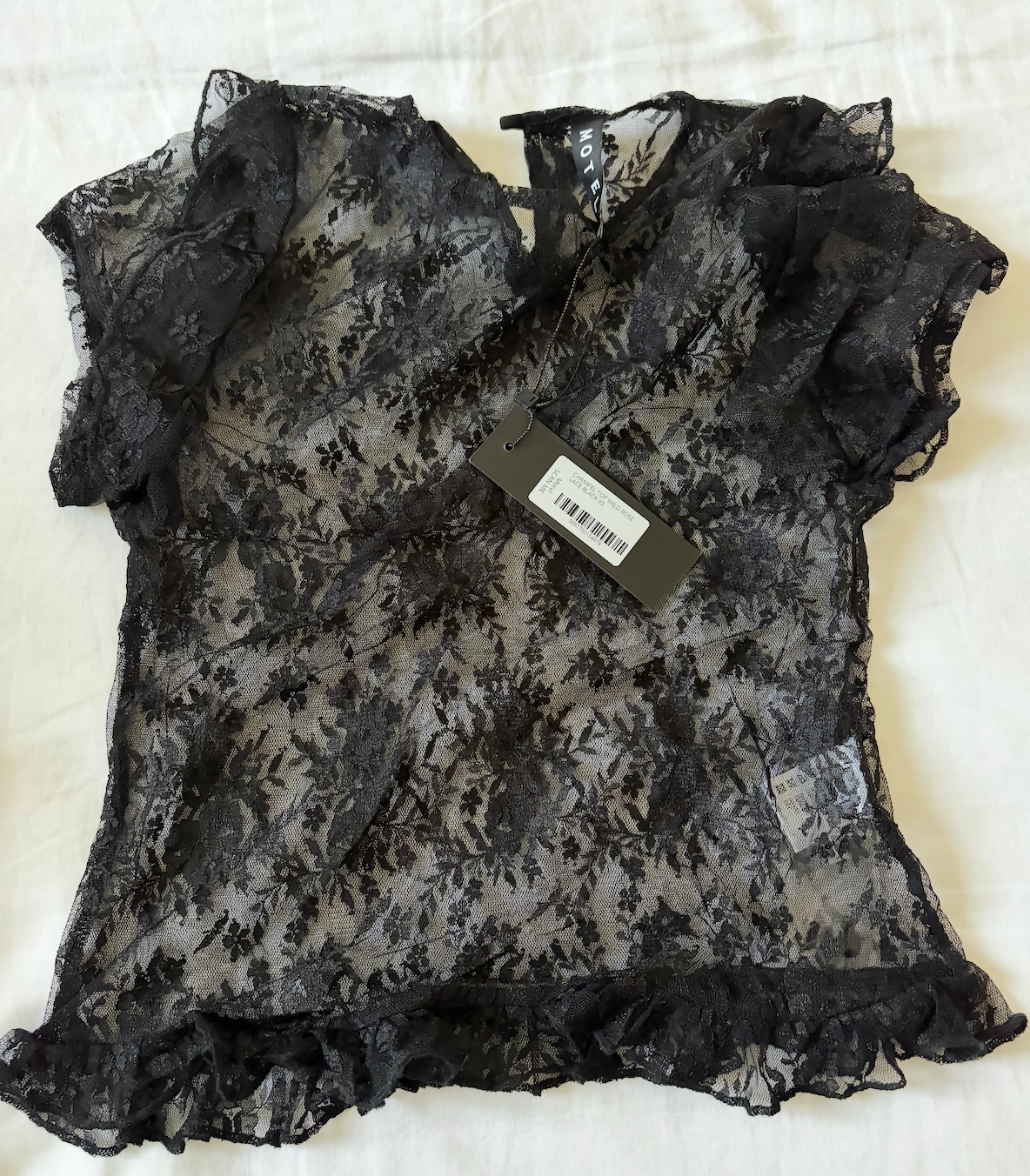 Motel Rocks Black Lace Top