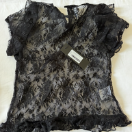 Motel Rocks Black Lace Top