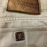 Yves Saint Laurent Men's Tan and Cream Trousers