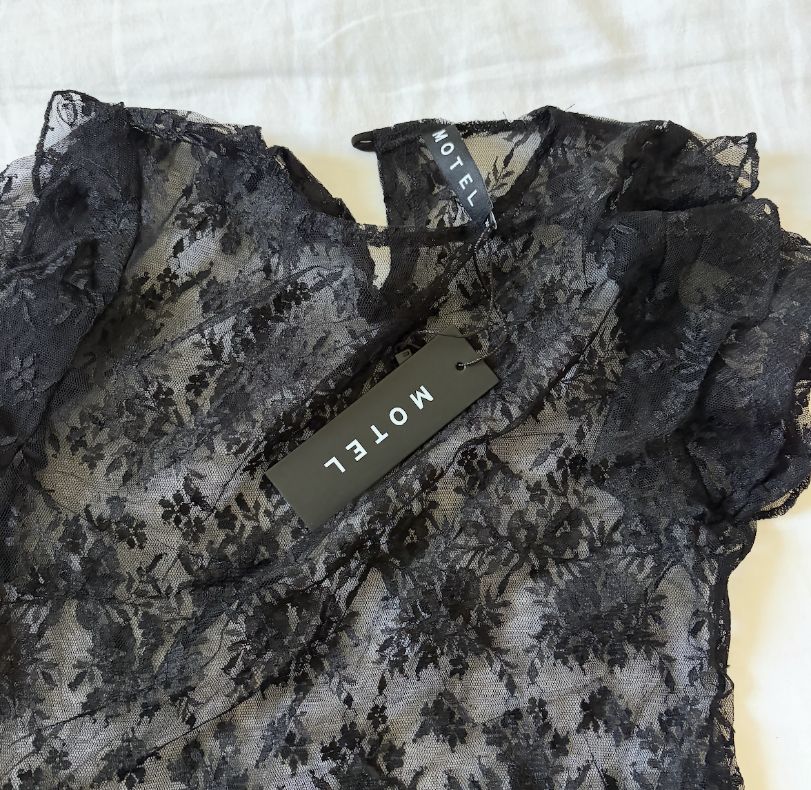 Motel Rocks Black Lace Top