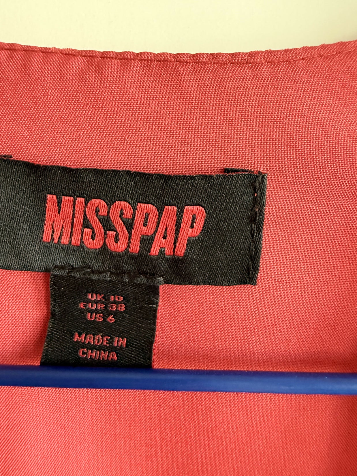 ? Misspap Red Plunge Midi Dress – UK 10 / EU 38