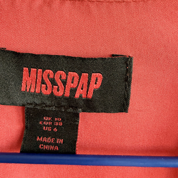 ? Misspap Red Plunge Midi Dress – UK 10 / EU 38