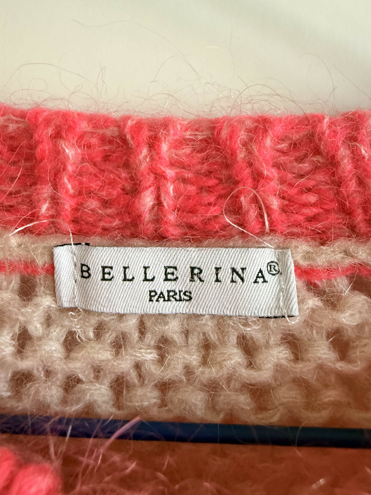 Bellerina Knit Sweater — Pink & Beige Stripes (S/M)