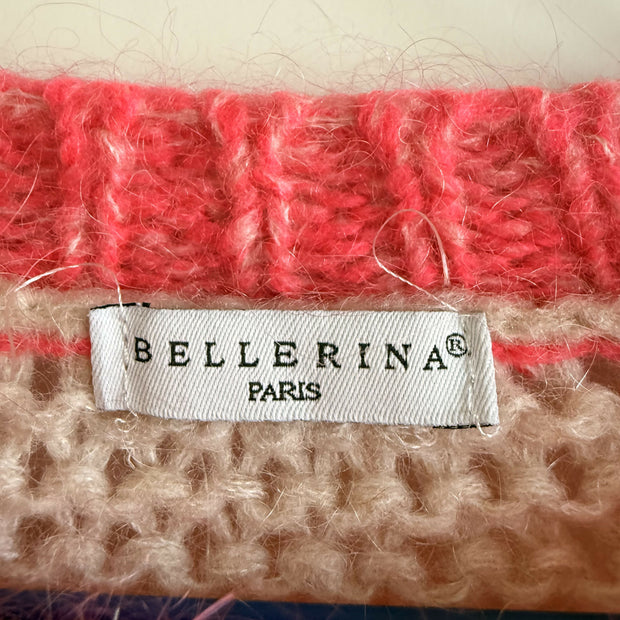 Bellerina Knit Sweater — Pink & Beige Stripes (S/M)