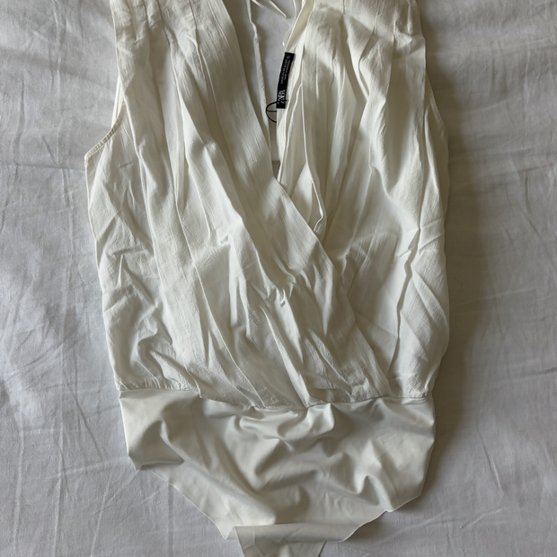 Zara White Bodysuit Top