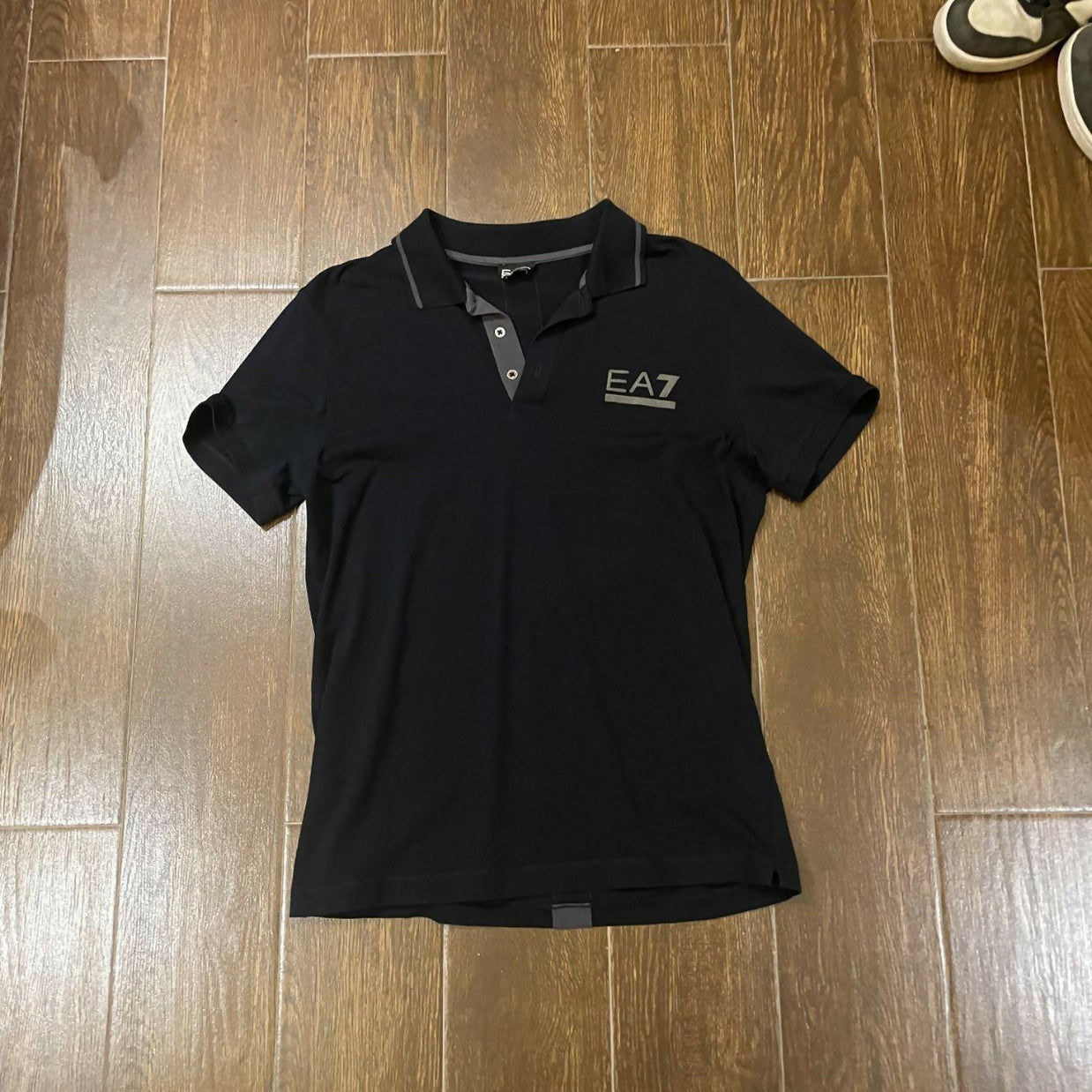 Emporio Armani Men's Black and Navy Polo-shirts