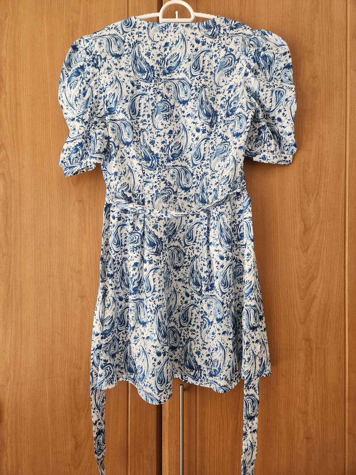 Shein Blue and White Pattern Short Dress