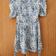Shein Blue and White Pattern Short Dress