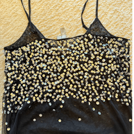 Black Sequin Mesh Cami (ASOS) UK8 / EU36 / US4