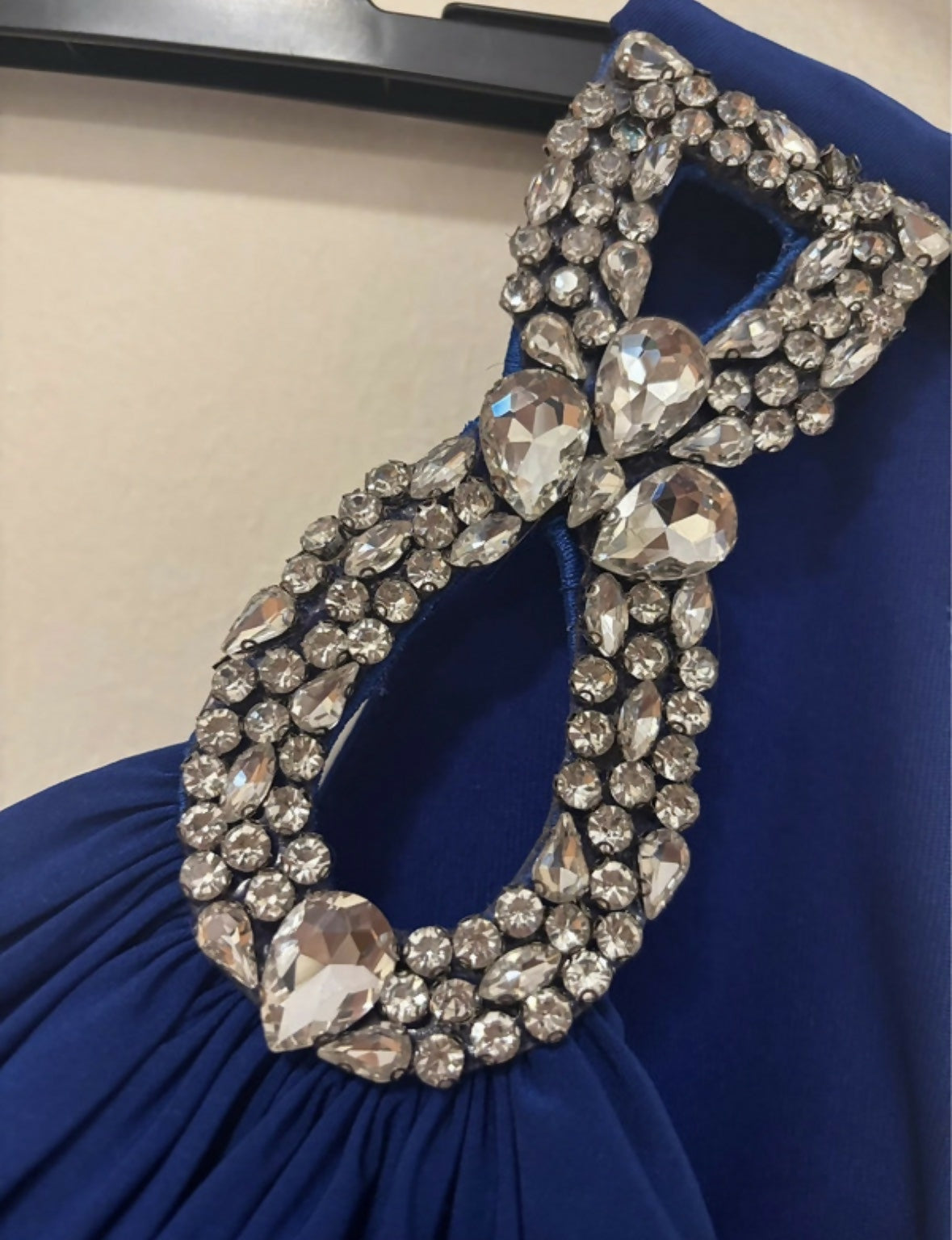 Royal Blue One-Shoulder Evening Gown with Slit