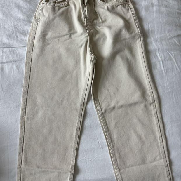 Zara Ecru Straight Leg Jeans