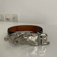 Ralph Lauren Duel Horse Head Buckle brown/silver belt