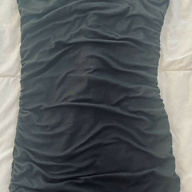 Shein Black scrunch halter dress