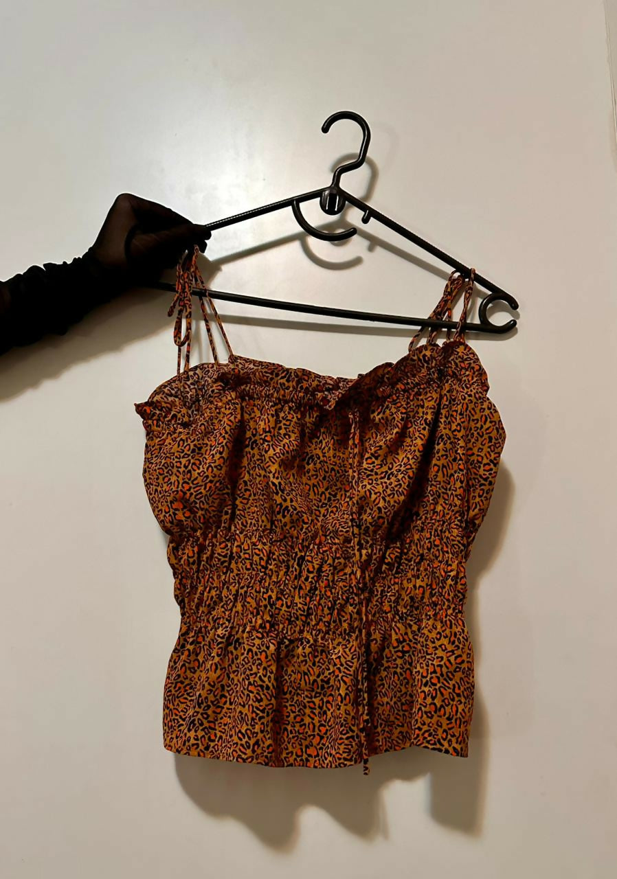 TopShop Sunset safari tie up top