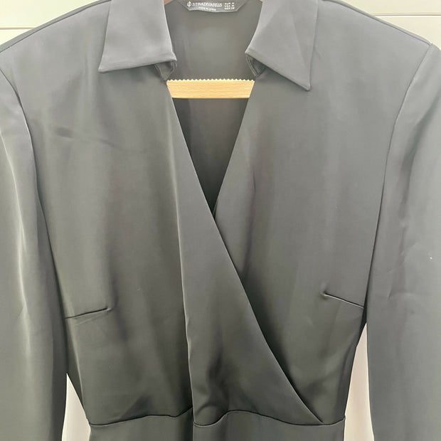 Stradivarius Black satin dress