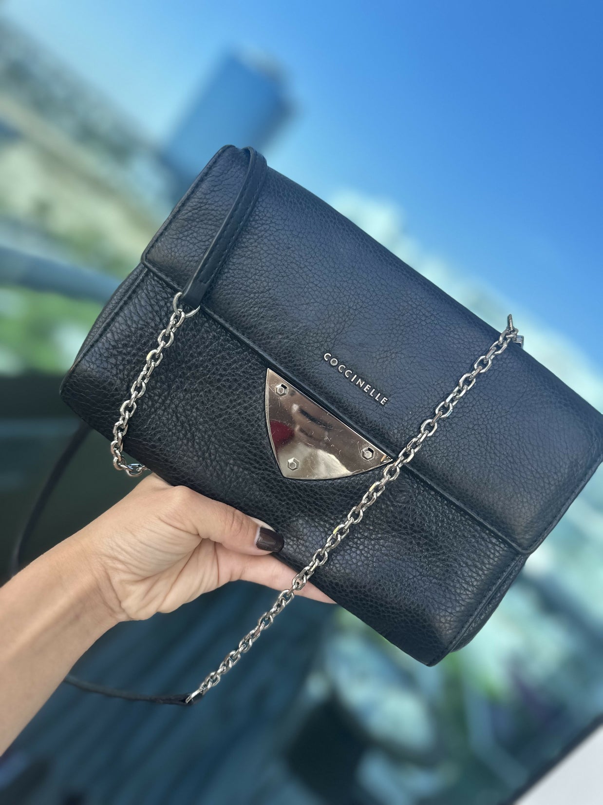 Coccinelle leather crossbody bag black excellent condition