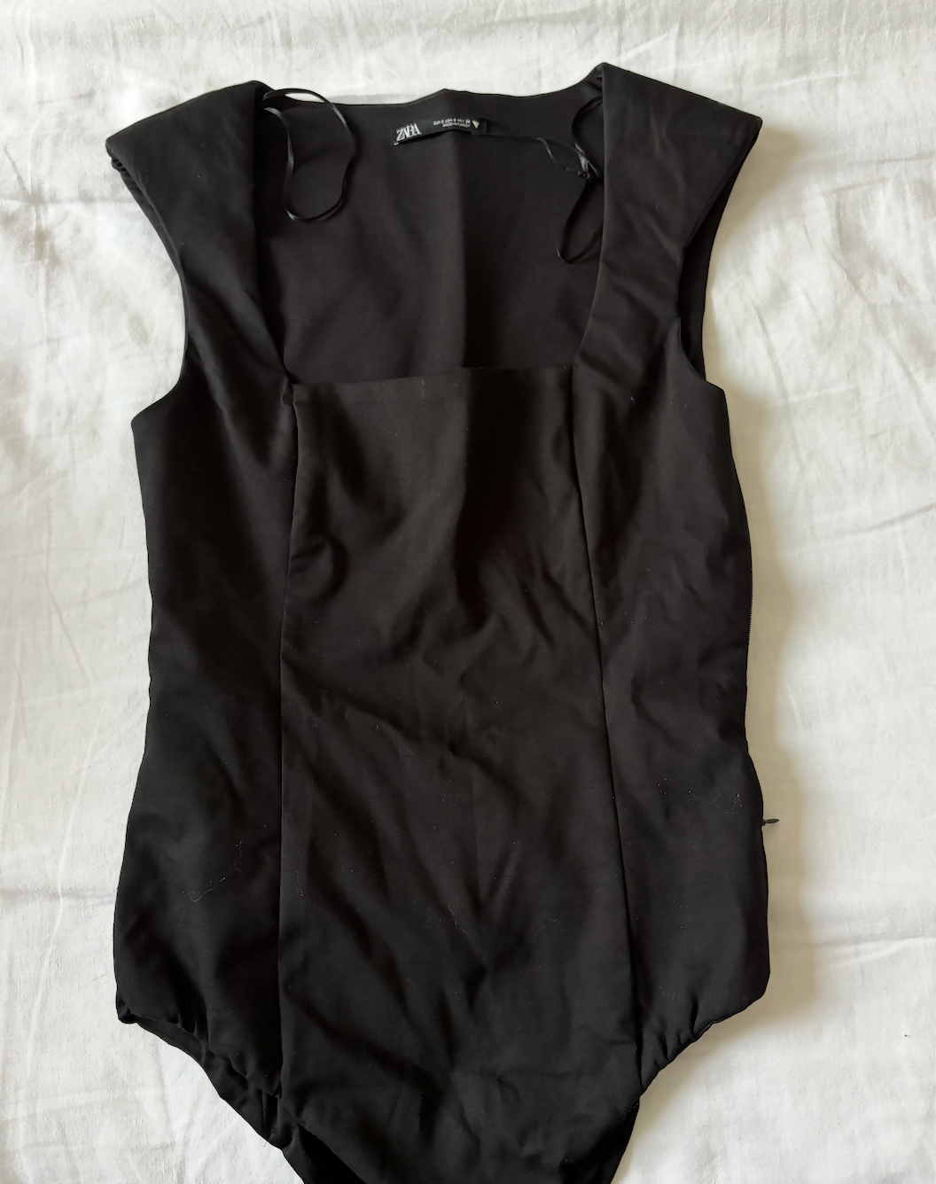 Black Square Neck Bodysuit