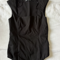 Black Square Neck Bodysuit