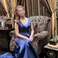 Blue Satin Mermaid Gown | Evening / Prom Dress