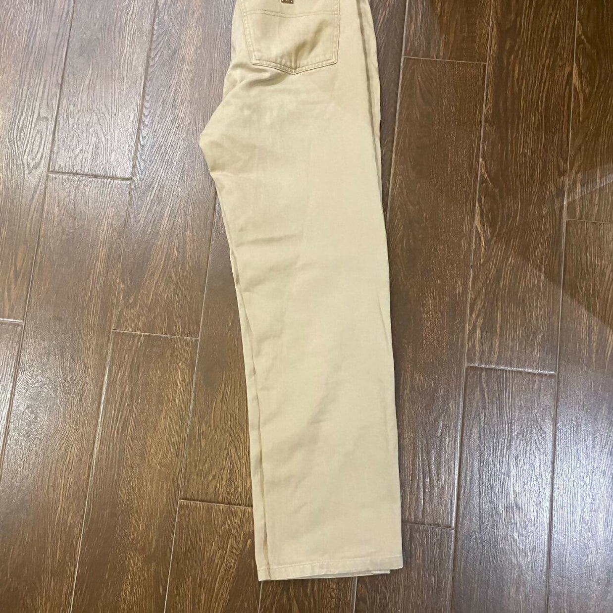Yves Saint Laurent Men's Tan and Cream Trousers