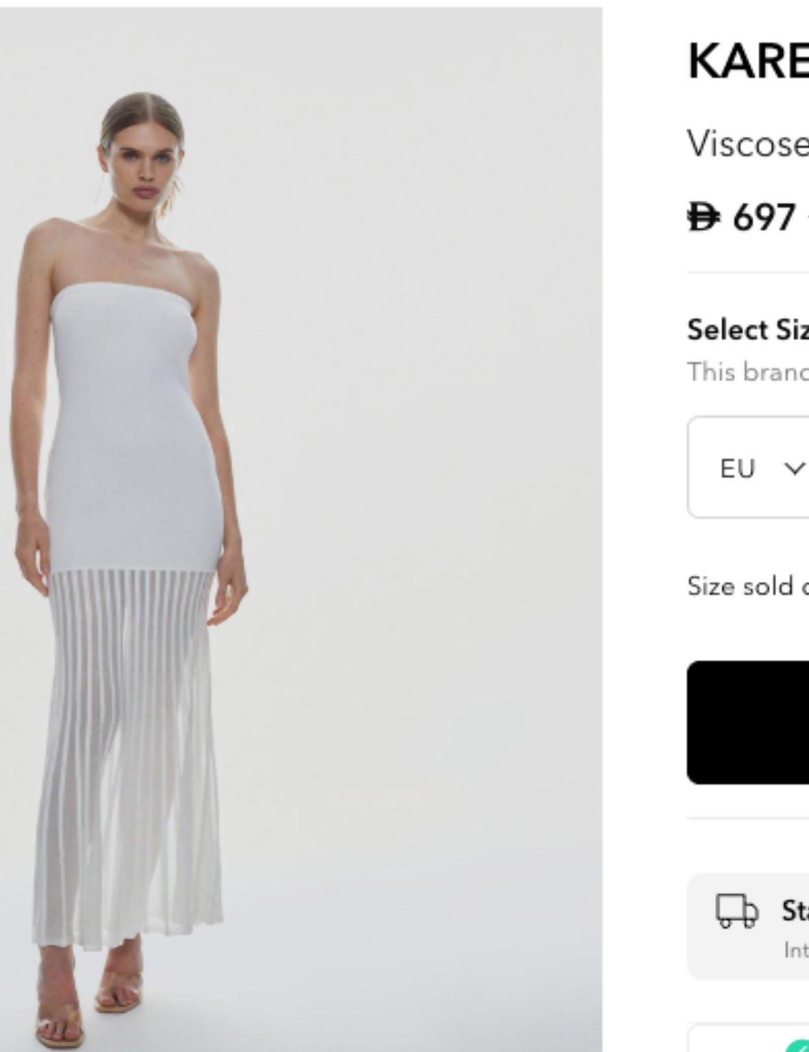 Karen Millen Pleated Midaxi Dress – Size S