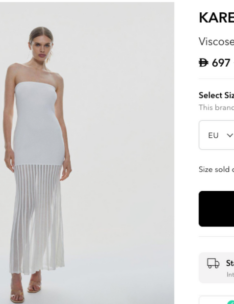 Karen Millen Pleated Midaxi Dress – Size S