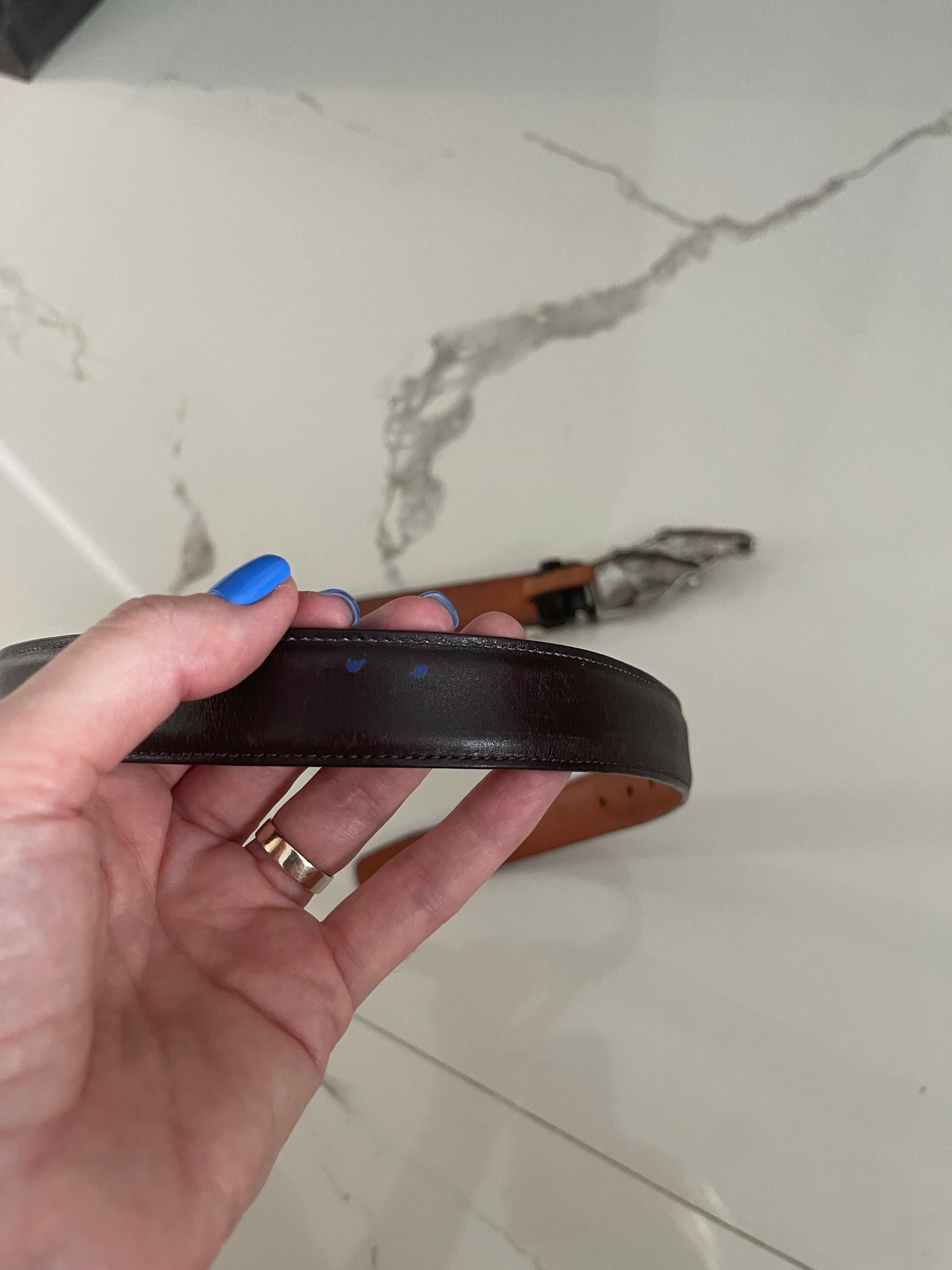 Ralph Lauren Duel Horse Head Buckle brown/silver belt