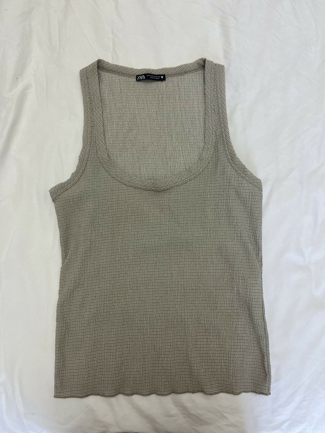 Zara Beige Ribbed Tank Top