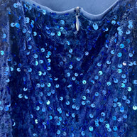 Blue sequin mini dress