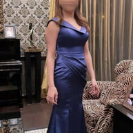 Blue Satin Mermaid Gown | Evening / Prom Dress