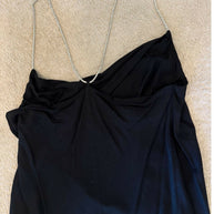 Black Cowl Neck Top with Chain Straps / Size M