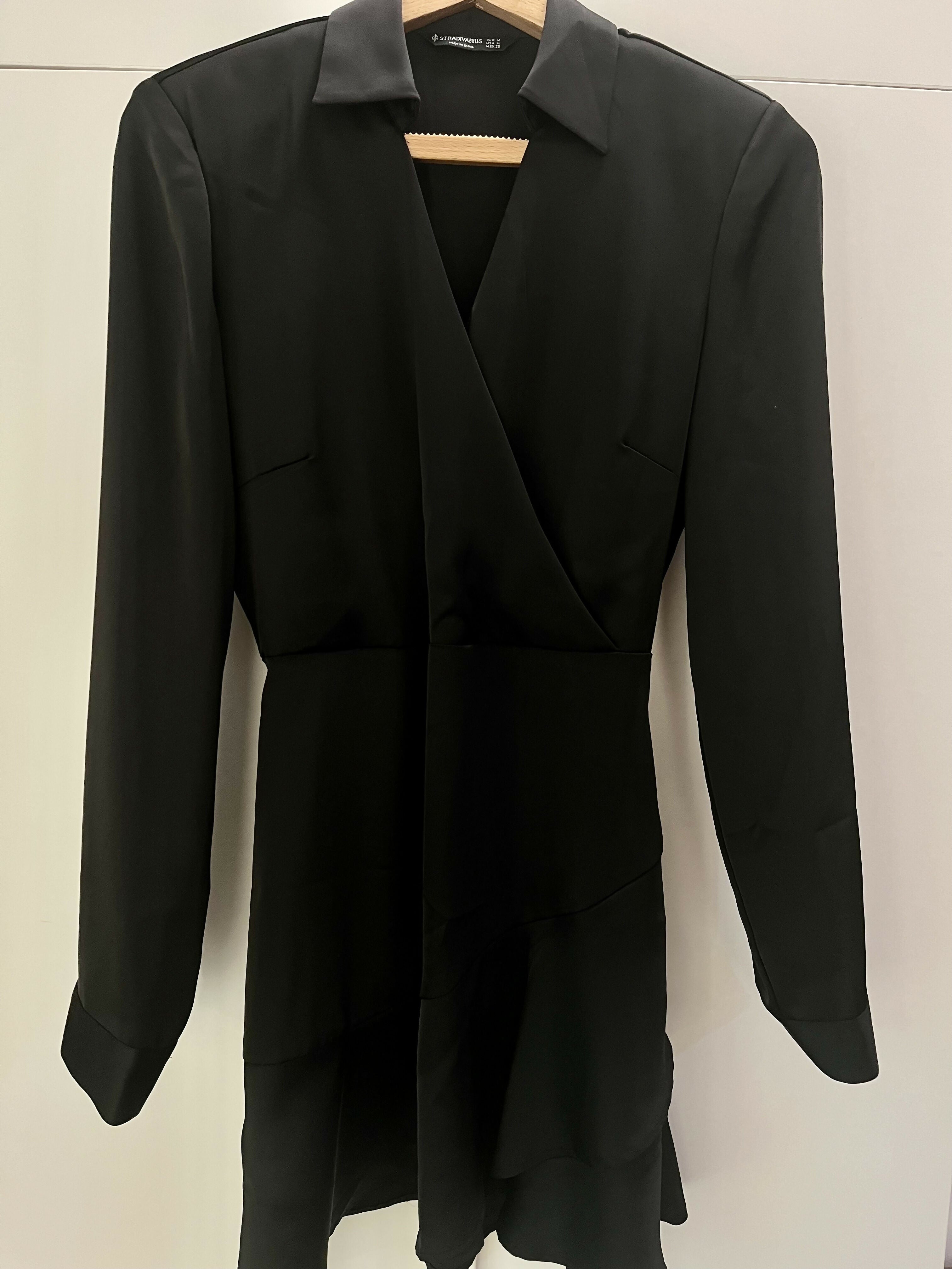 Stradivarius Black satin dress