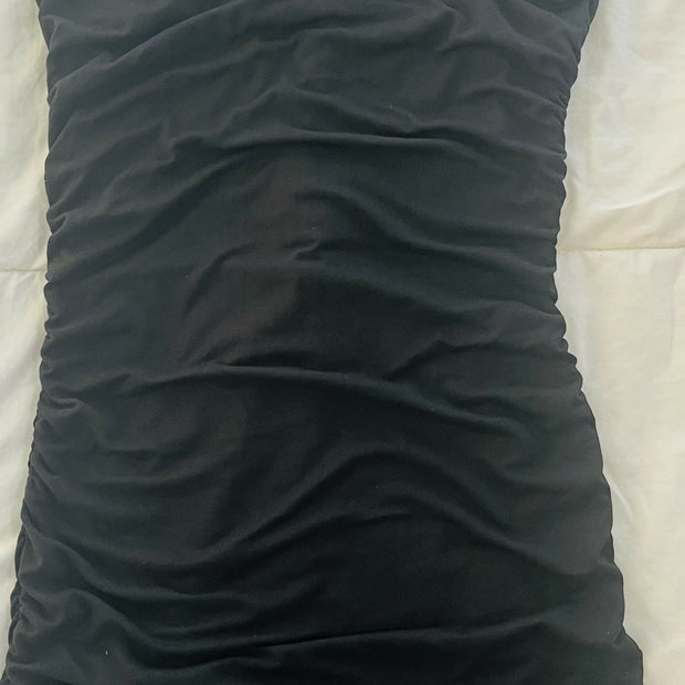 Shein Black scrunch halter dress