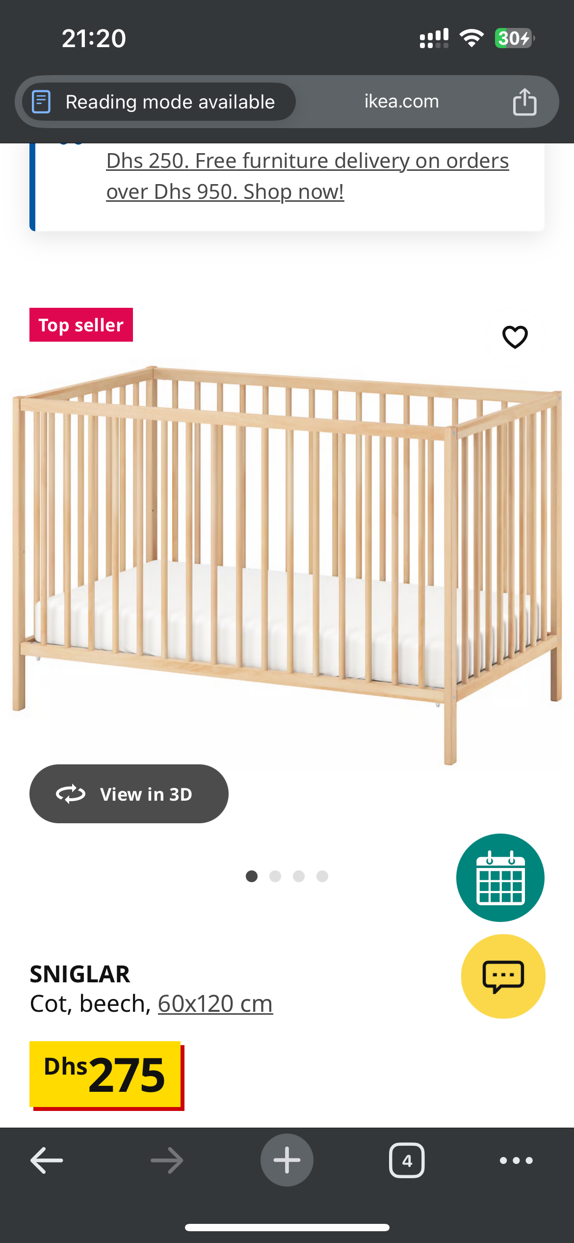 Baby cot Ikea Sniglar