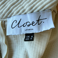 Closet London Midi Dress — Neutral Beige | Size UK8, US4