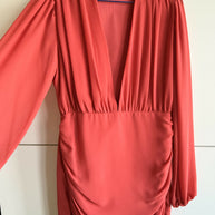 ? Misspap Red Plunge Midi Dress – UK 10 / EU 38