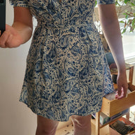 Shein Blue and White Pattern Short Dress